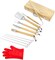 Makerflo 11 Pcs BBQ Grill Accessories Set Barbecue Rubber Wood Toolbox Stainless Steel Grill Utensils | Camping Grilling Rust Free Kit Ideal for Craft- Laser Engraving Epoxy, UV DTF, Vinyl - Case of 6